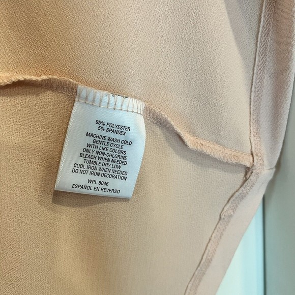 Jm Collection Rose Pink Top Blouse Womens 2X Keyhole Sleeves Gold Neck Detail - Picture 6 of 8